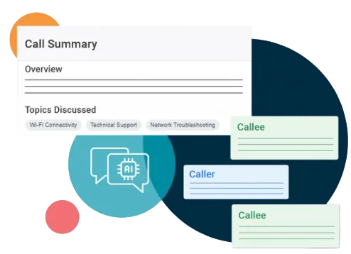 Call summary with transcription