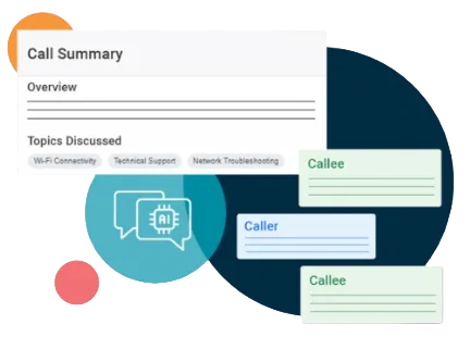 Call summary with transcription
